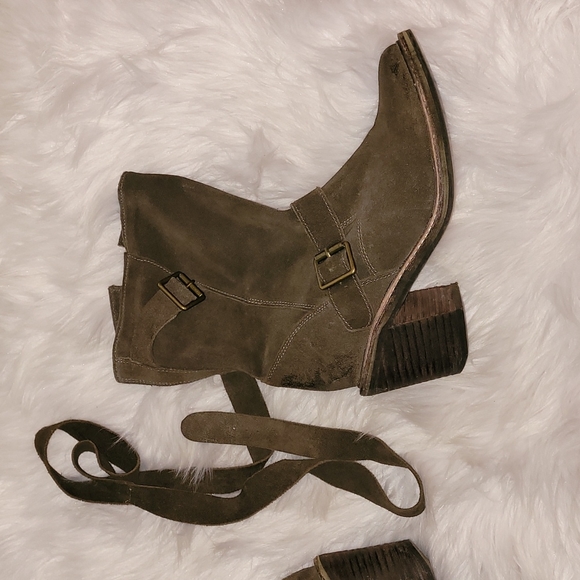 Jeffrey Campbell Ibiza Last France army green suede wrap around boots Si… - Picture 2 of 9